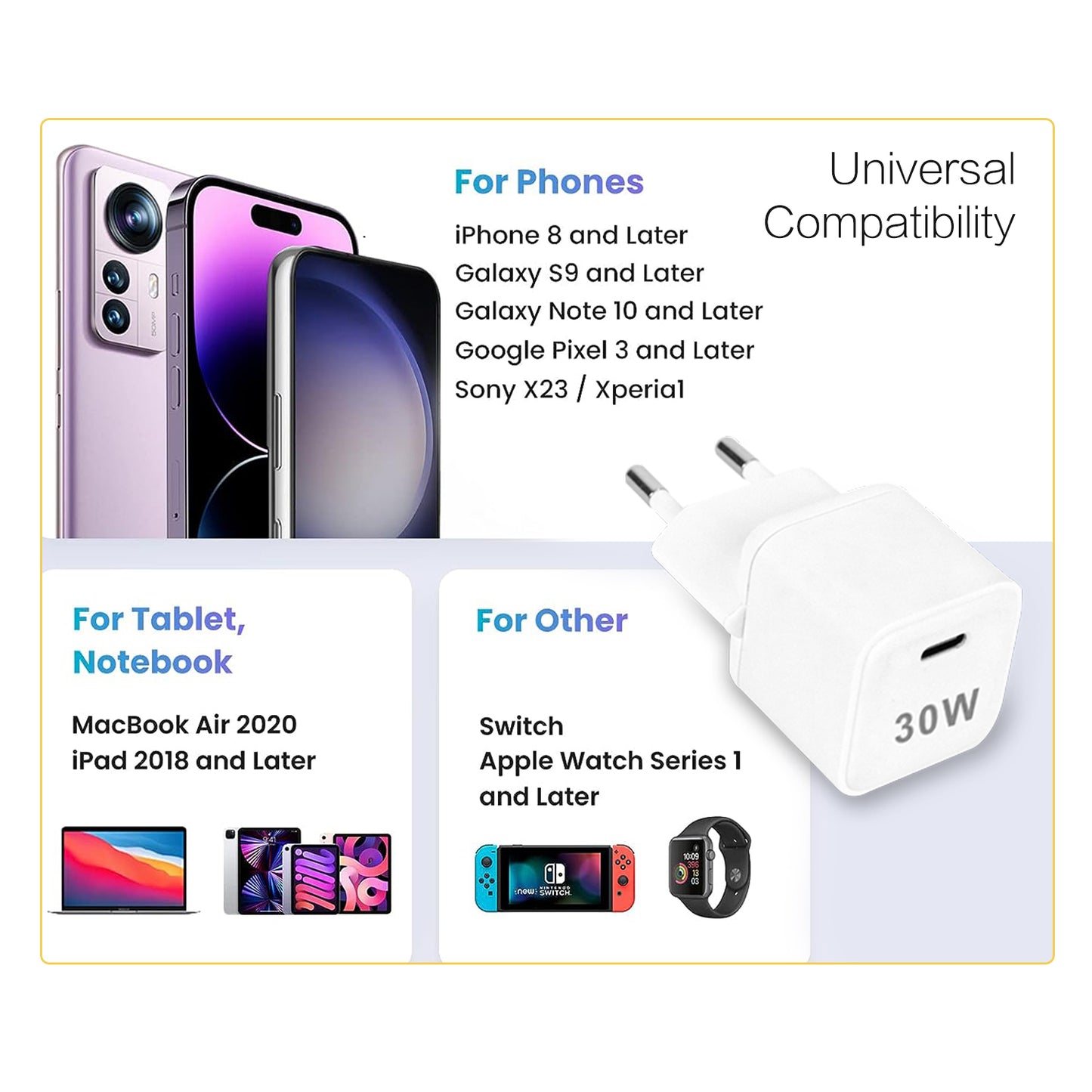 GaN 30W Wall Charger S-TR-232K/E