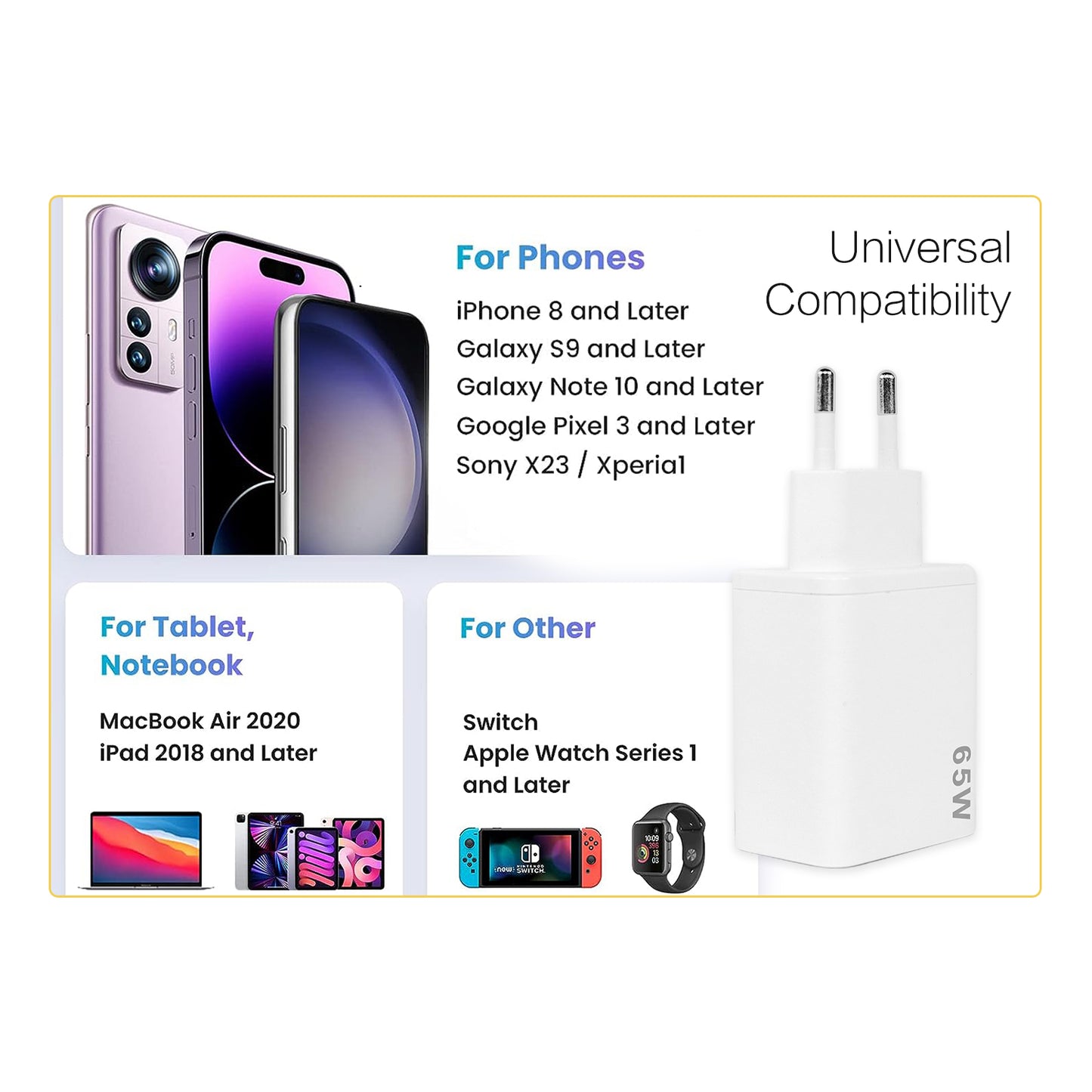 GaN 2C1A 65W Wall Charger S-TR-168D