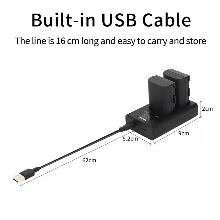 OLDSHARK Camera Battery Charger 2 USB Slots battery charger For Canon