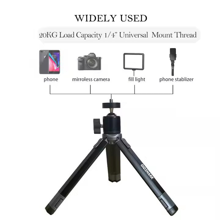 OLDSHARK Extendable & Portable Tabletop Mini Tripod